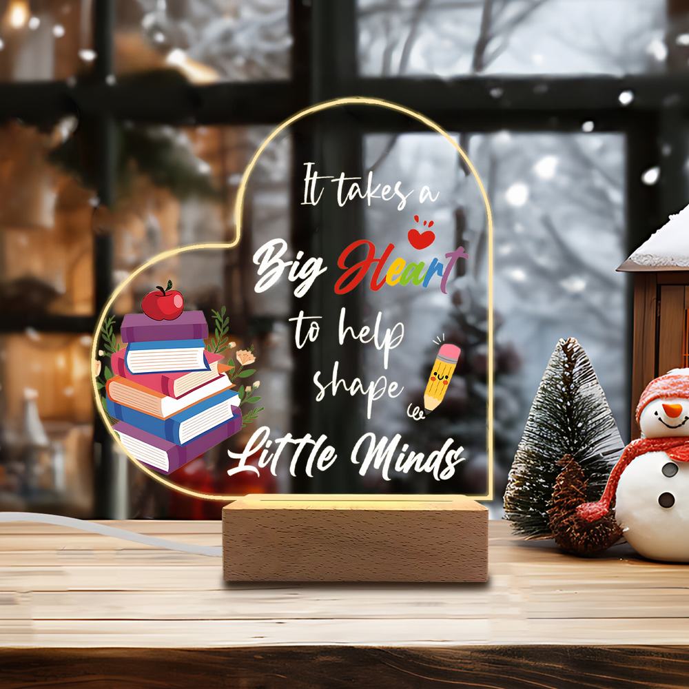 

1PC Acrylic Luminous Ornament Photography Accessories, USB Base, Teacher Gift, Holiday Collectible Figurines Plastic чистий