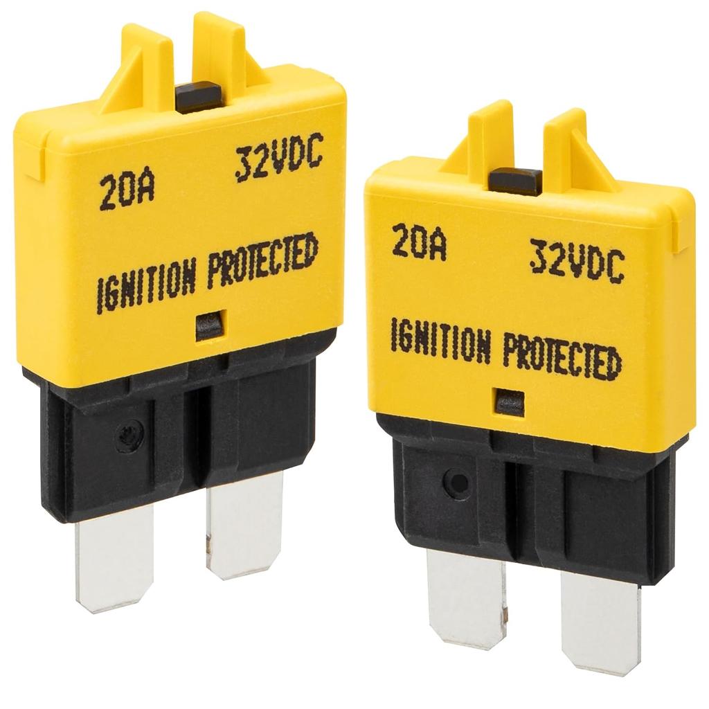 NuIth Manual Reset Mini Fuse Circuit Breakers 5A-30A, E39 Low Profile ATO/ATC Circuit Breaker Blade Fuse 12V-32V DC Resettable Standard Fuses for Car