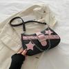 Y2k Cool Hot Girls Denim Shoulder Bags Vintage Rivet Star Women's Chain Underarm Bag Ctrasting Color Female Portable Handbag
