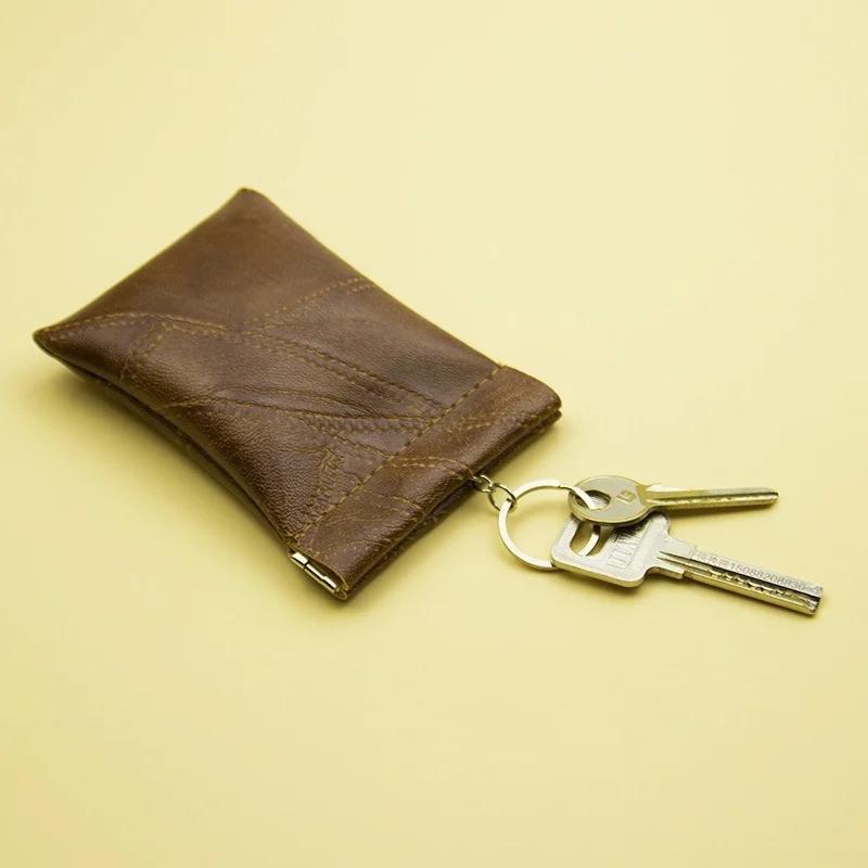 Fashion Leather Long Pocket Key Wallet Keyring Coin Purse Women Men Small Short Money Change Bag Little Card Holder