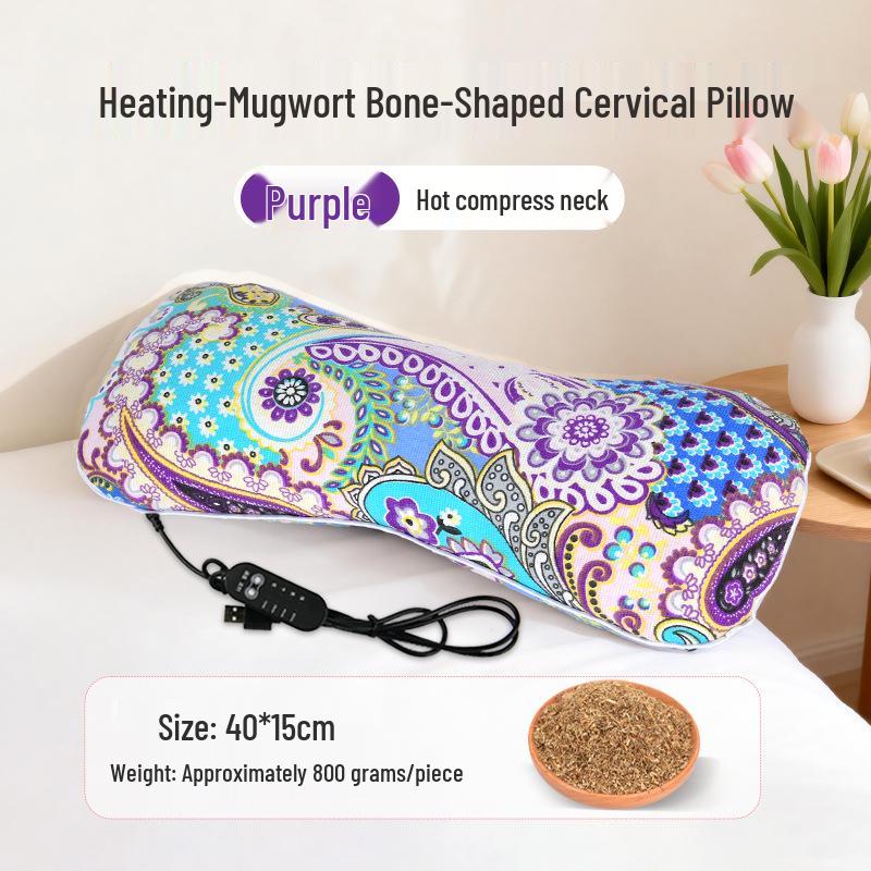 Heated Wormwood Cervical Pillow for Neck Protection and Comfort