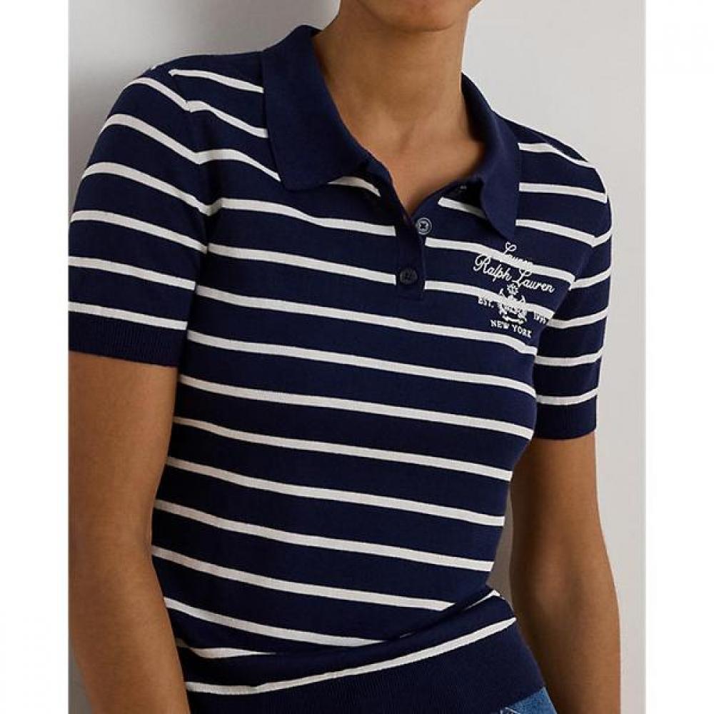 Lauren Ralph Lauren Cotton Blend Polo Sweater Stripe Wmlrswesn820189410 