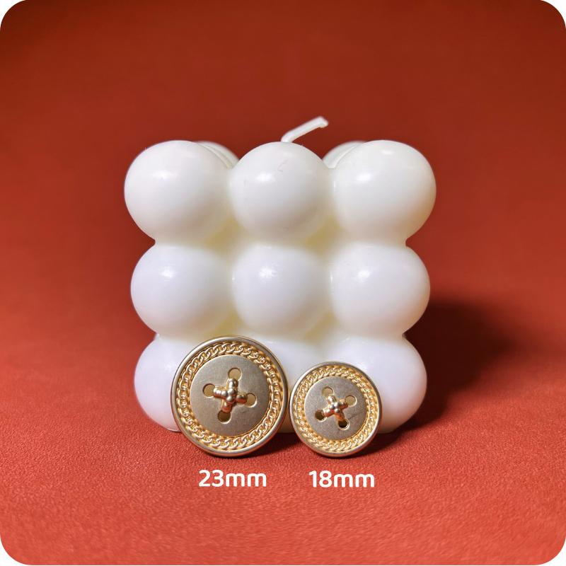 10pcs Golden Metal Button Clothing Pants Bag DIY Craft High-Grade Decorative Hollow Out Round Buttons Accessories