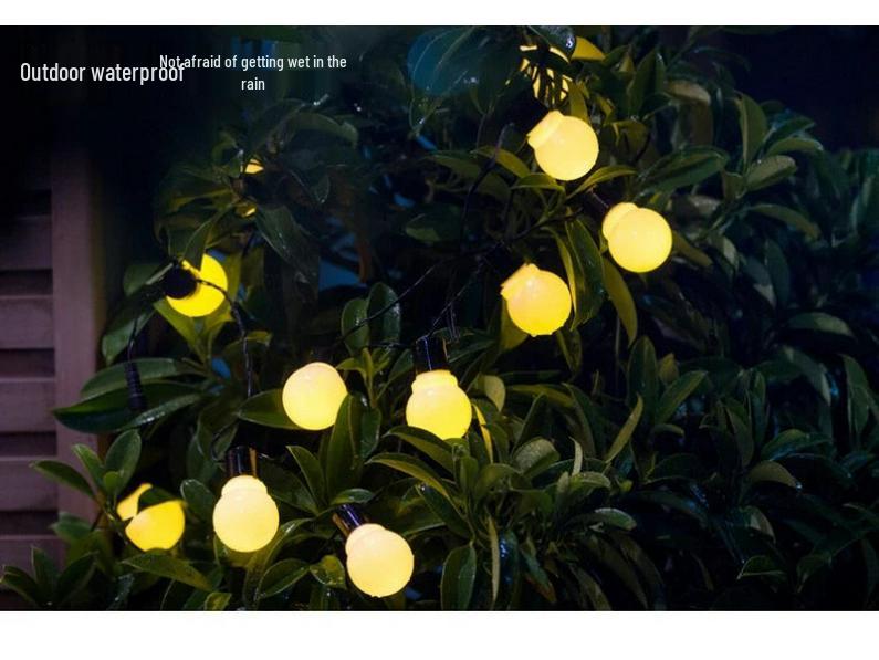 LED Solar Vintage String Lights - Outdoor Garden Transparent Ball Bulbs