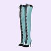Fashion Women's Pointy Toe Cross Ties High Heel Over The Knee Boots 2025 New Slim Fit Zipper Long Boots Party Mixed Color Lady Shoes 43