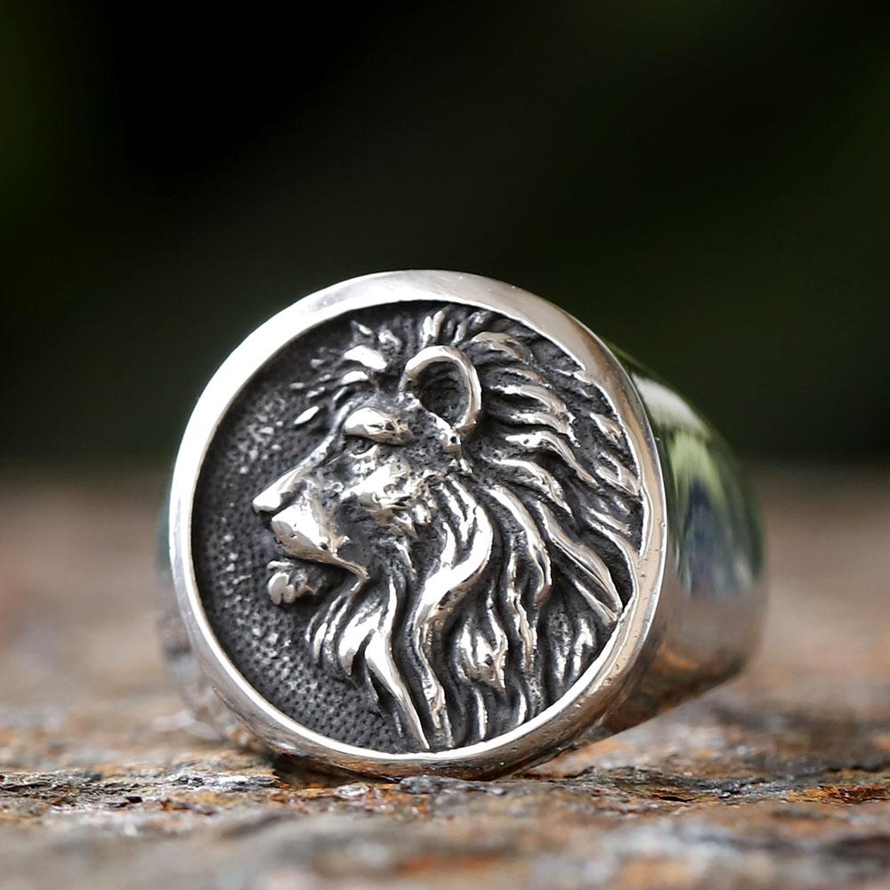 

Винтажное 3D кольцо с головой льва из нержавеющей стали 316L, Высокополированное, Мужские животные украшения, Модные аксессуары 9