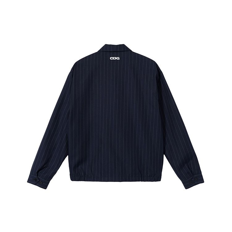 Stussy X CdG Striped Coach Long Sleeve Jacket American Vintage Unisex Jacket Blue 315270