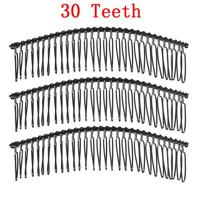 6pcs/lot 10 15 20 30 Teeth Black/Rhodium Hairpin Combs Wedding Hair Accessories Bridal Hair Combs DIY Jewelry Findings