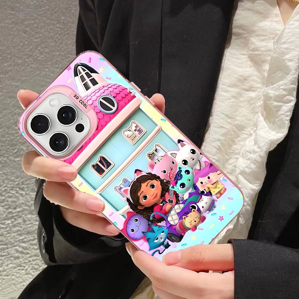 Cute G-Gabbys D-Dollhouse Phone Case For IPhone 17 16 15 14 11 12 13 Pro Max Plus Pro Colored Silver Cover iPhone 12 pro