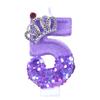 New 0-9 Number Birthday Candles Original Purple Sequined Crown Birthday Cake Digital Party Candle Decoration