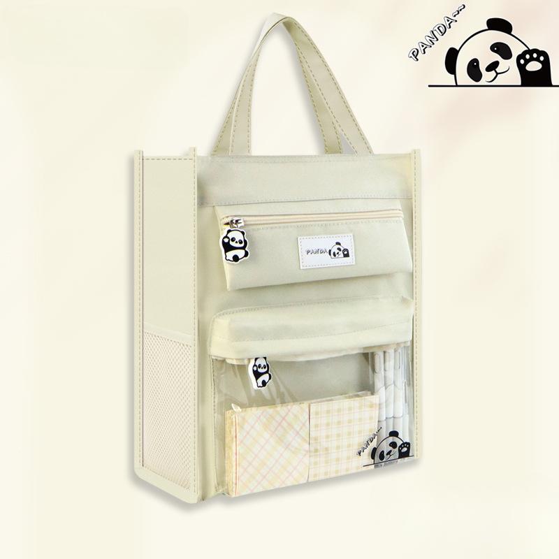 Korean Fashion Canvas Handbags Pretty Woman Cosmetic Bag Large Capacity Zipper Storage Bag Portable Shopping Bag