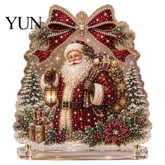 Seasonal Home Table Decorations Christmas Faux Diamond Painting Tabletop Ornaments, Beginner-Friendly DIY Acrylic Rhinestone Art Decorative