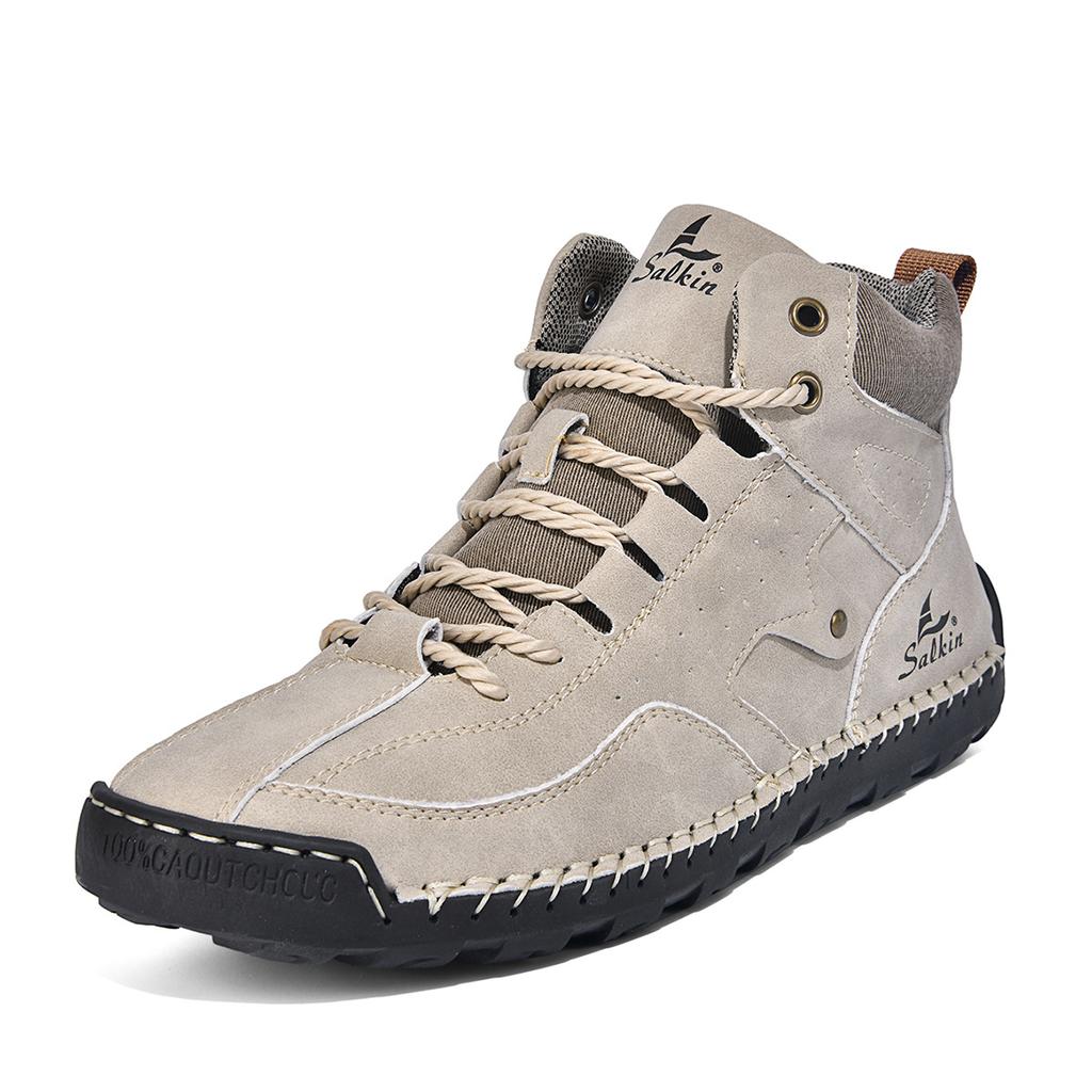 Men's Shoes Classical Vintage Soft Skin-friendly Feeling Frosted Genuine Leather Business Ankle Boots Handmade Casual Boots