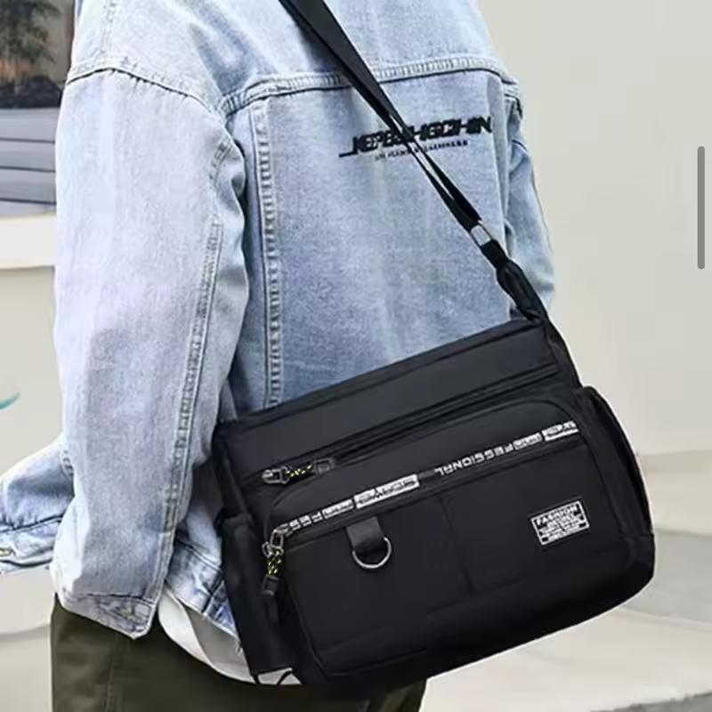 Borsa a tracolla da uomo con tasche multistrato Tracolla regolabile Borsa singola a spalla da lavoro