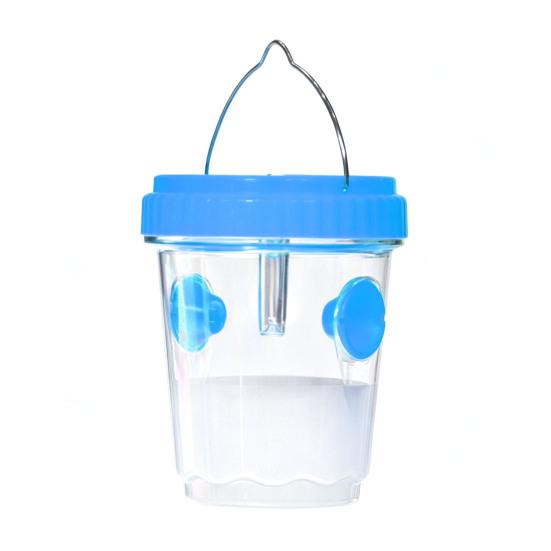 Outdoor Solar Wasp Trap, Hanging Waterproof Hornet Trap Bucket, Reusable Yellow Jacket Trap with LED Light, Wasp Catcher for Garden Patio Backyard