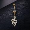 Sexy Snake Pendant Belly Button Nail Rings Crystal Fashion Stainless Steel Navel Piercing Body Jewelry For Women Girls Nightclub