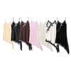 European & American Women's Lace Patchwork Satin Camisole Dress - New Hot Style Fashion