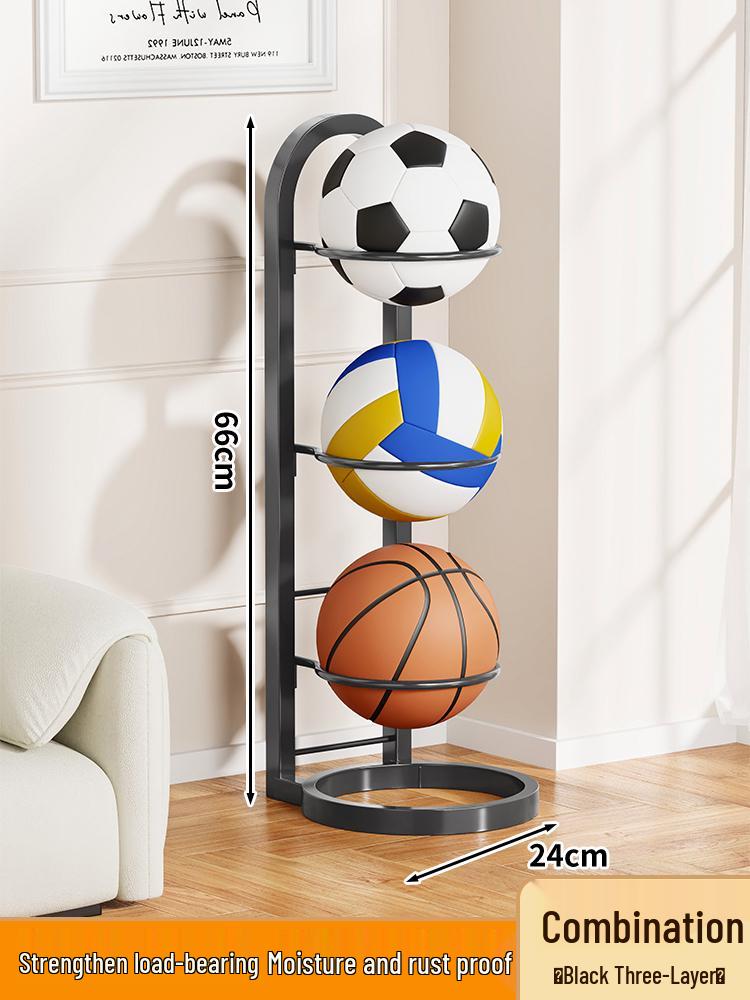 Foldable Multi-layer Sports Ball Storage Rack for Home