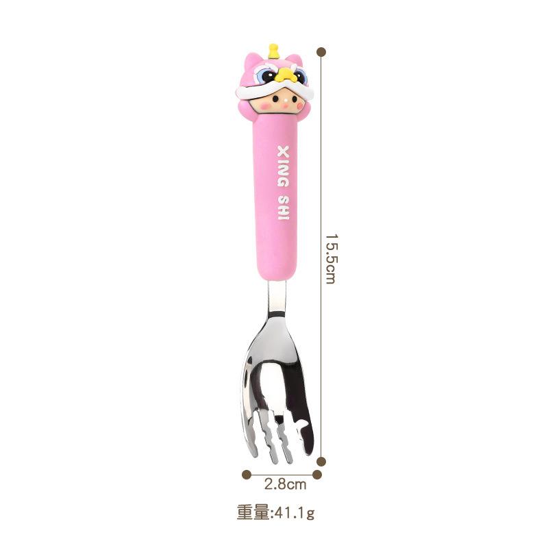 

316 stainless steel children s tableware spoon fork Love Mengqu ingot spoon Baby complementary food feeding spoon fork spoon