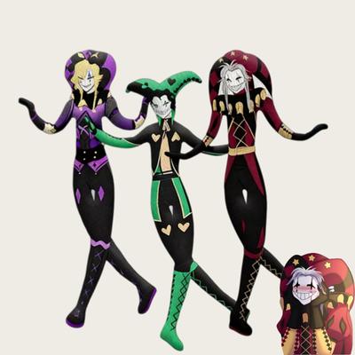 Juego El Circo del Freak Pierrot Arlequín Bufón Muñeca de Cosplay Peluche Relleno Giratorio Muñecos Payaso Abstractos Fiesta Accesorio de Halloween