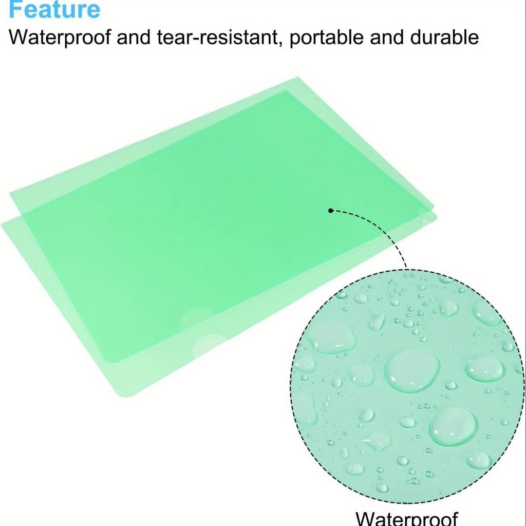 Thickened 16c Insert File Bag L-Shaped Folder Colorful Single-Page Data Report File Protection Sleeve Waterproof Resume Folder