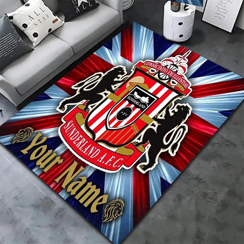 Sunderland Afc Crest Custom Name Carpet Rug For Living Room Bedroom Home Sofa Decoration Kids Play Nonslip Floor Mat