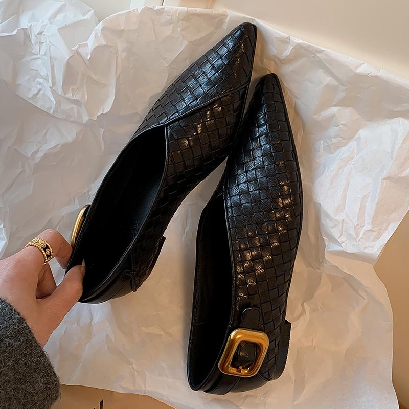 Fashion 2025 New Fashion Single Shoes Ballet Shoes Women's Retro Leopard Print Genuine Leather Pointed Toe Pumps Lady Shoes for Women