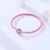 Bracelet 925 Silver Charm Bracelet 17-20CM Shell Blue Leather Rope Bracelet For Women DIY Charm Jewelry Gifts
