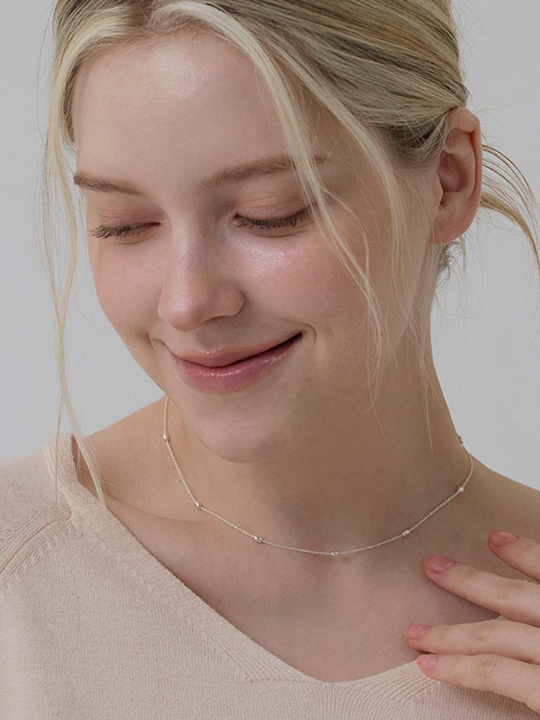 Lucore Silver 925 Tiny Dot Silver Necklace