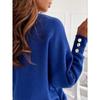 Women's Solid Color Long Sleeve V-Neck Loose Knit Sweater