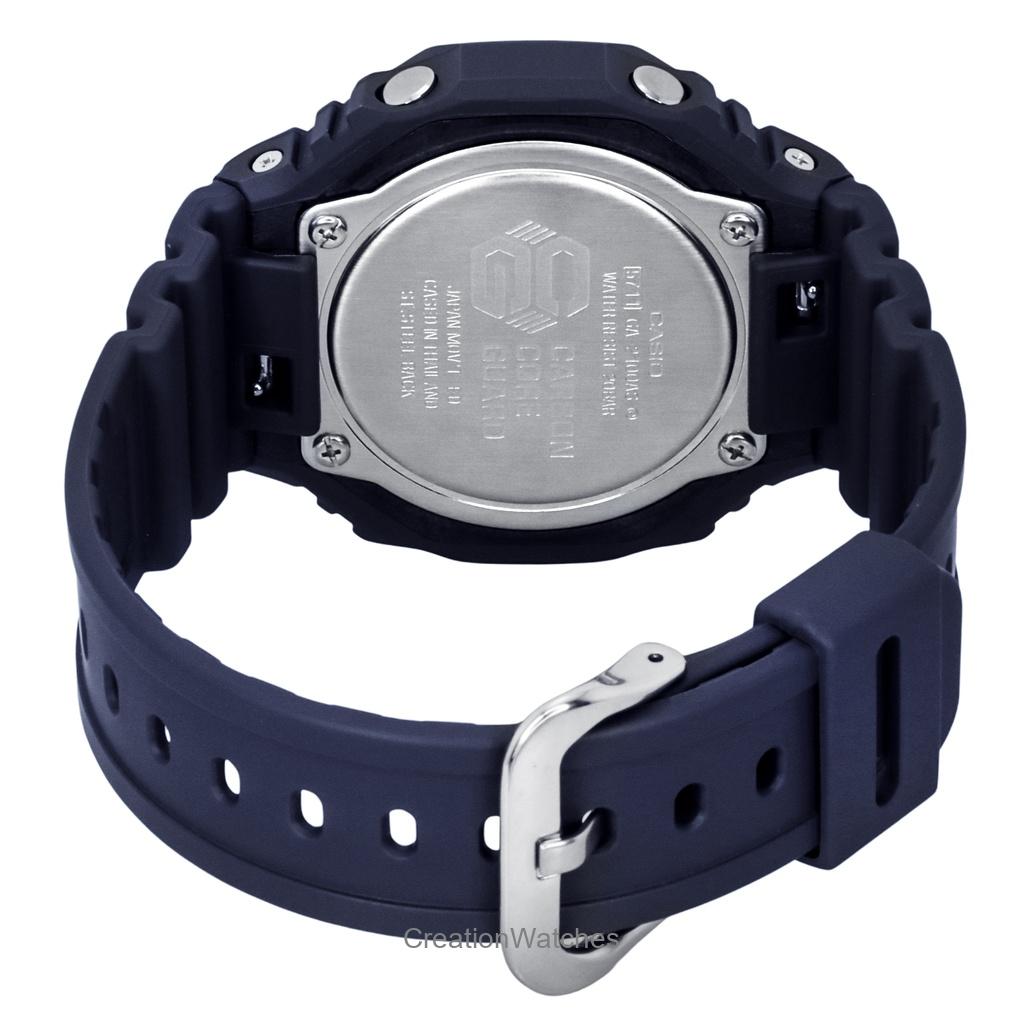 Casio Orologio da uomo G-Shock analogico digitale con cinturino in resina a base biologica, quadrante blu, al quarzo GA-2100AS-2A 200M