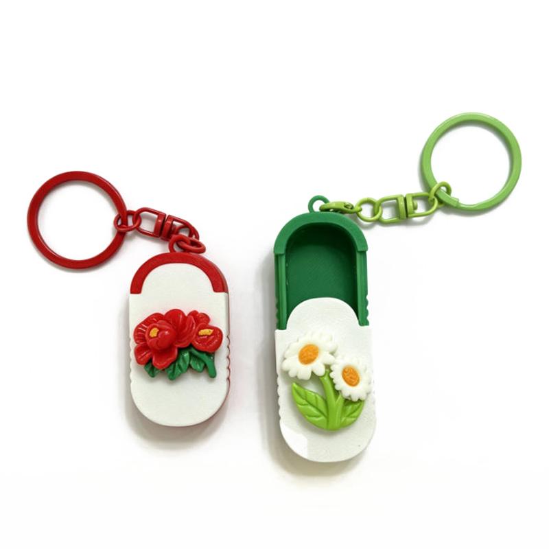 Mini Pill Organizer with Keychain Travel-Friendly Medicine Box for Daily Easy Storage