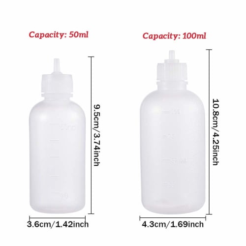 BENECREAT 8-Piece 50/100ml Needle Tip Bottle Set, Multipurpose Precision Applicator Bottle Set with Colorful Needle Tips for DIY, Arts, and Crafts