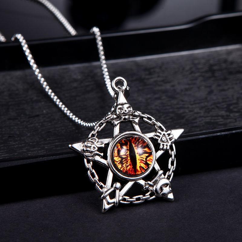 RUI RUI YU Kreativ Fargerik Lysende Devil Eye Pendant Halskjede for menn Mote Fluorescerende Maigc Dragon Eye Halskjede Valentinsdagsgave