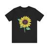 Single Bold Sunflower Leaves Floral Botanical T-Shirt, Botanical Floral Tee, Flower Lover Gift