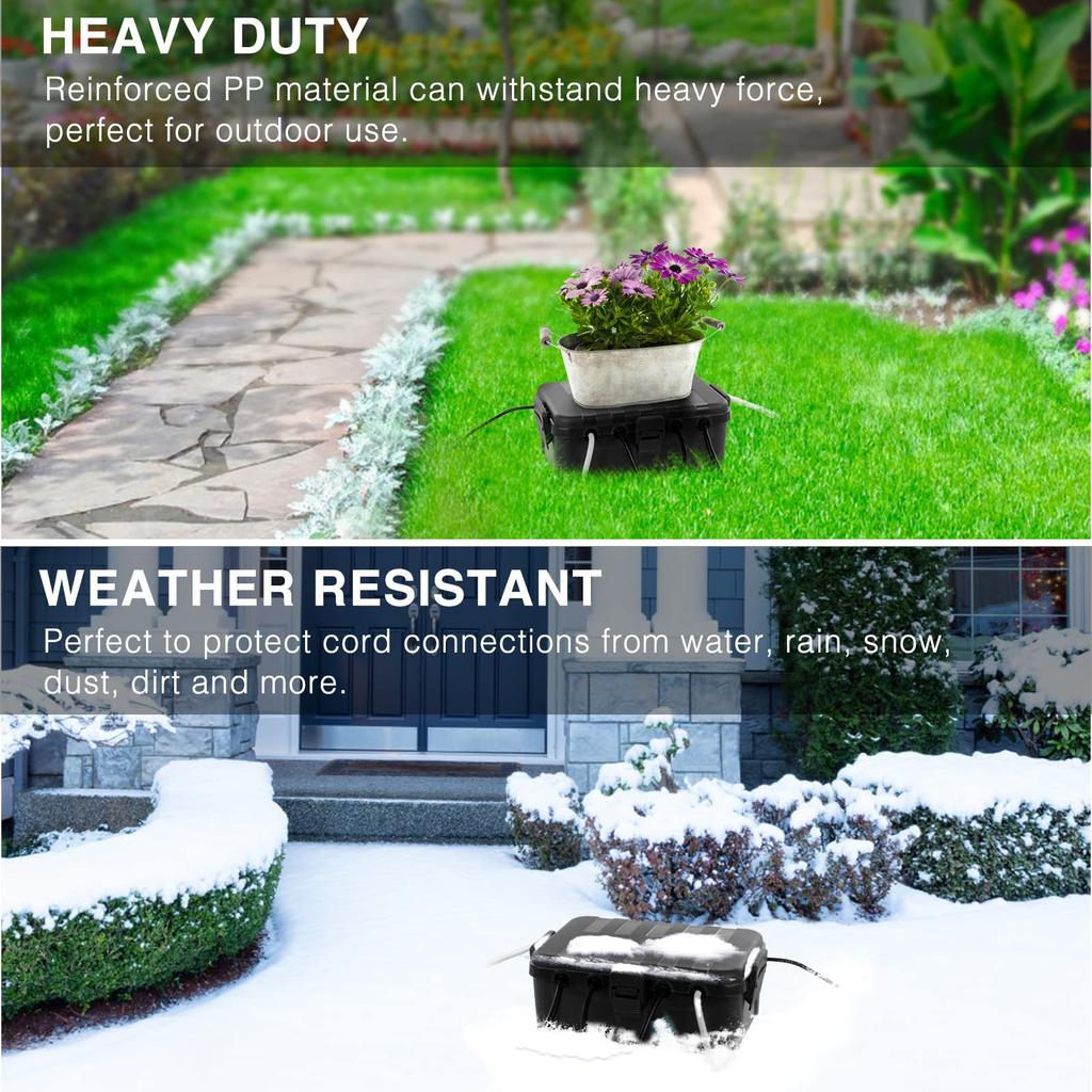 1pc Outdoor Medium Size Electrical Junction Box - 6 Cable Inlets Wire Protection, Generator Socket & Power Board Connection Box