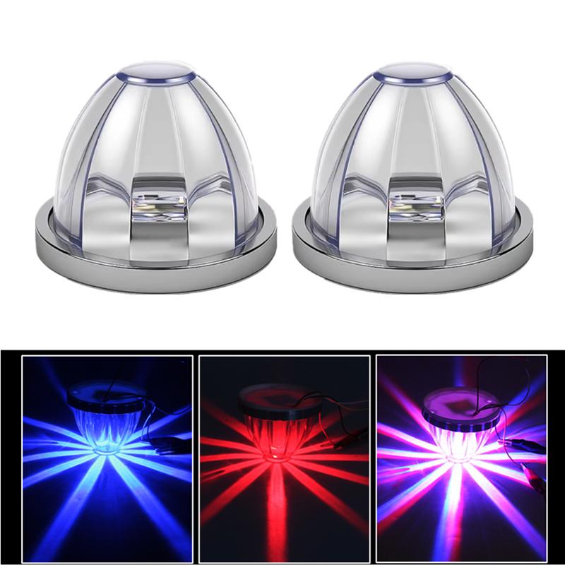 

2PCS LED Trailer Lights Dual Color Watermelon Light Truck Side Marker Indicators Warning Lamp with Strobe Truck Side Lamp