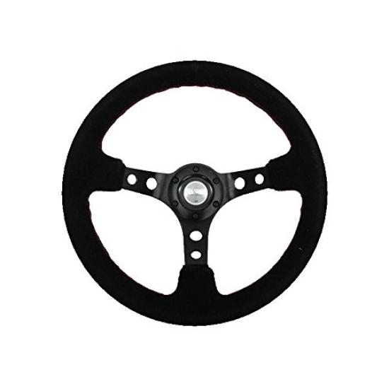 Fortune D1 SPEC DEEP70 Buckskin Deep Cone Steering 35mm Red Wheel, Diameter, Stitching, DSC-70350BSRE