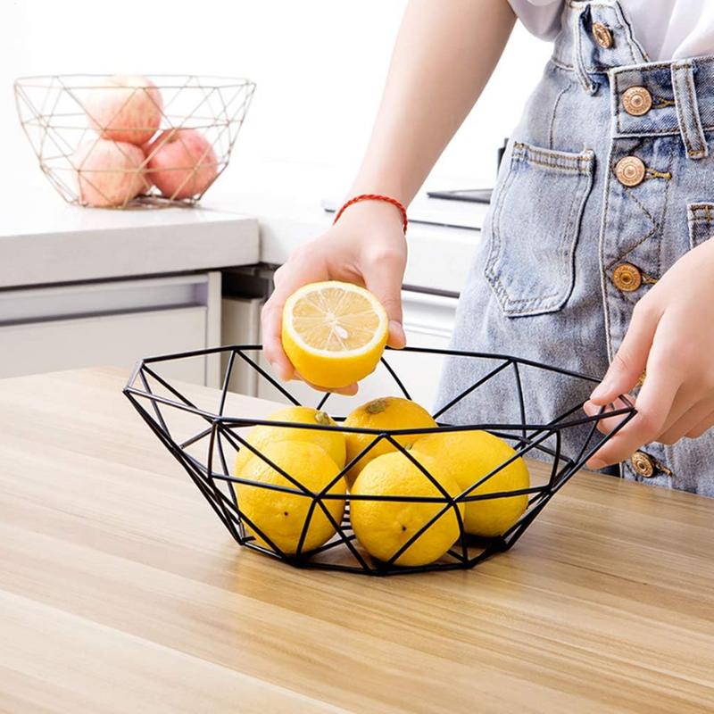 Metal Wire Fruit Bowl, Iron Arts Fruit Storage Baskets for Kitchen Counter, Countertop, Home Decor, Table Centerpiece Decorative