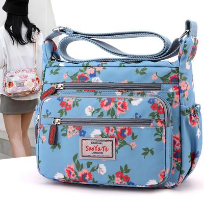 Women's Fashion Printed Shoulder Bag Large Capacity Simple Lightweight Messenger Bag Travel Leisure Commuter Cloth Bag Mother Bag