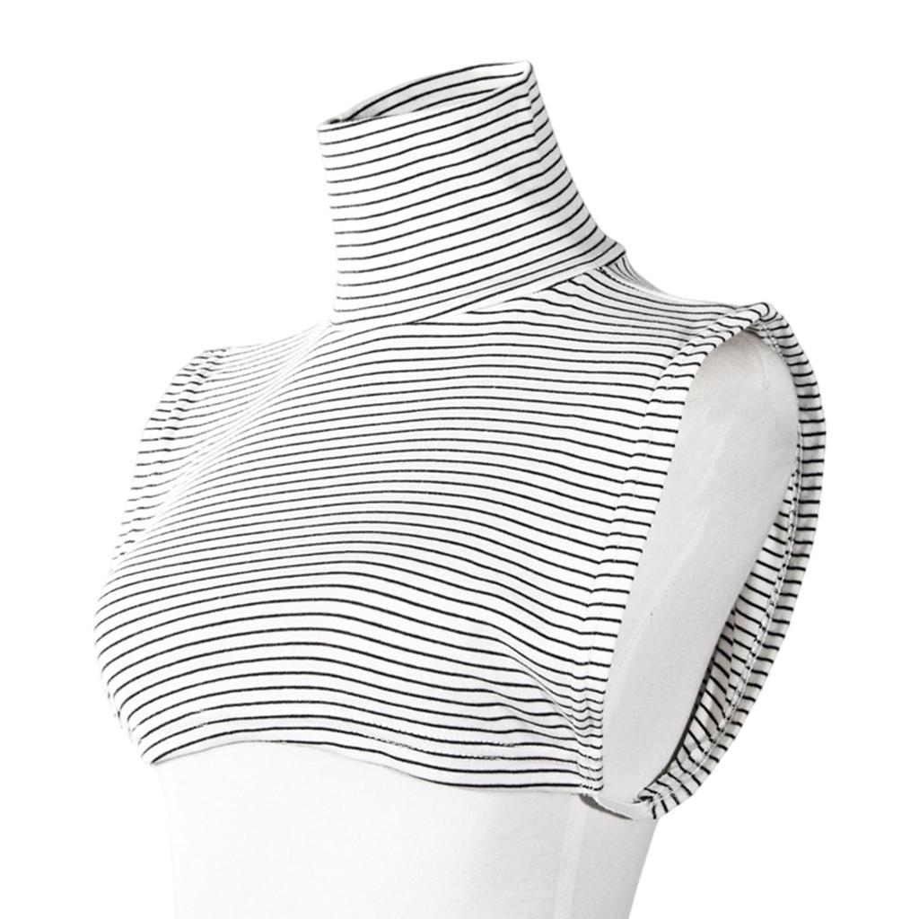 Faux Turtleneck Detachable Collar Solid Color Striped Half Top Mock Blouse Collar for Women and Men Stylish Layering
