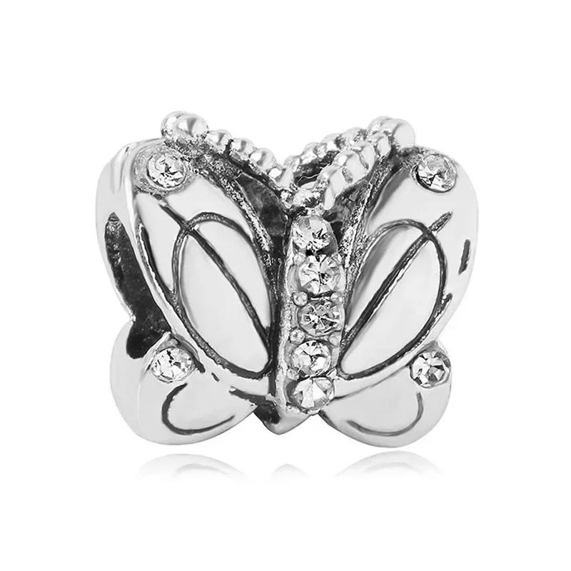 New Fashion Cartoon Animal Owl Fish Butterfly Shell Bird Bead Charms Fit Bracelets for Women DIY Jewelry Accessories