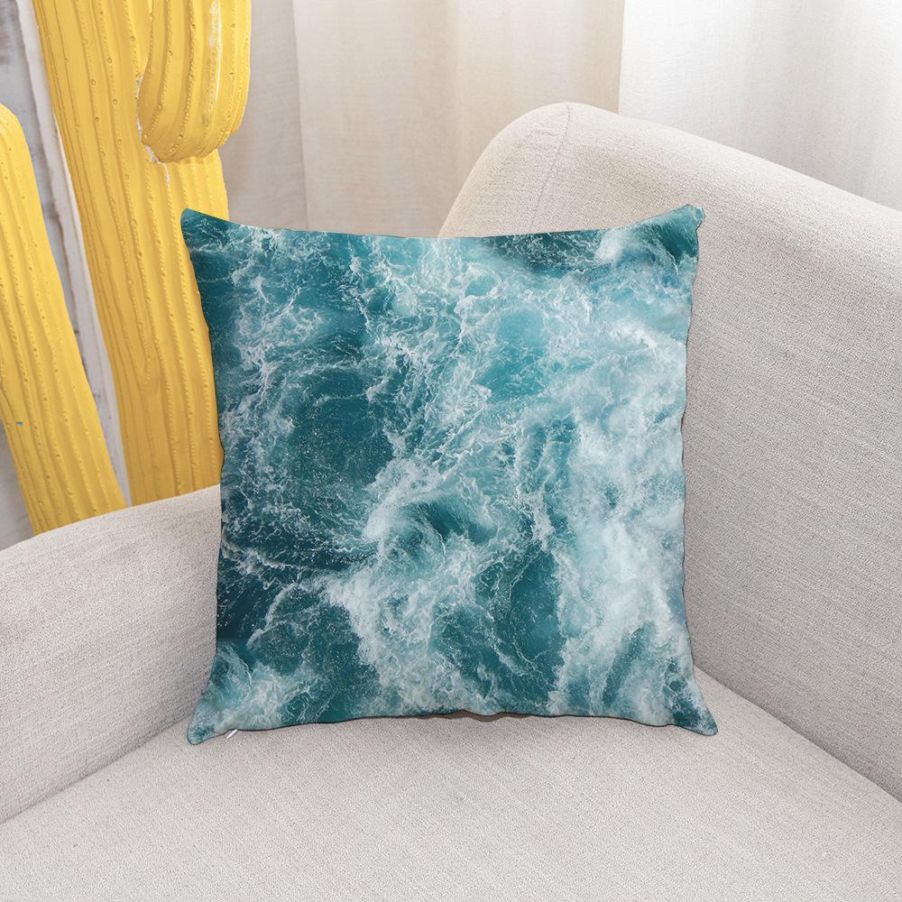Beach Pillow Case with Shell and Conch Pattern Cushion Cover for Home Living Room Sofa Bedroom Decoration Pillow Case
