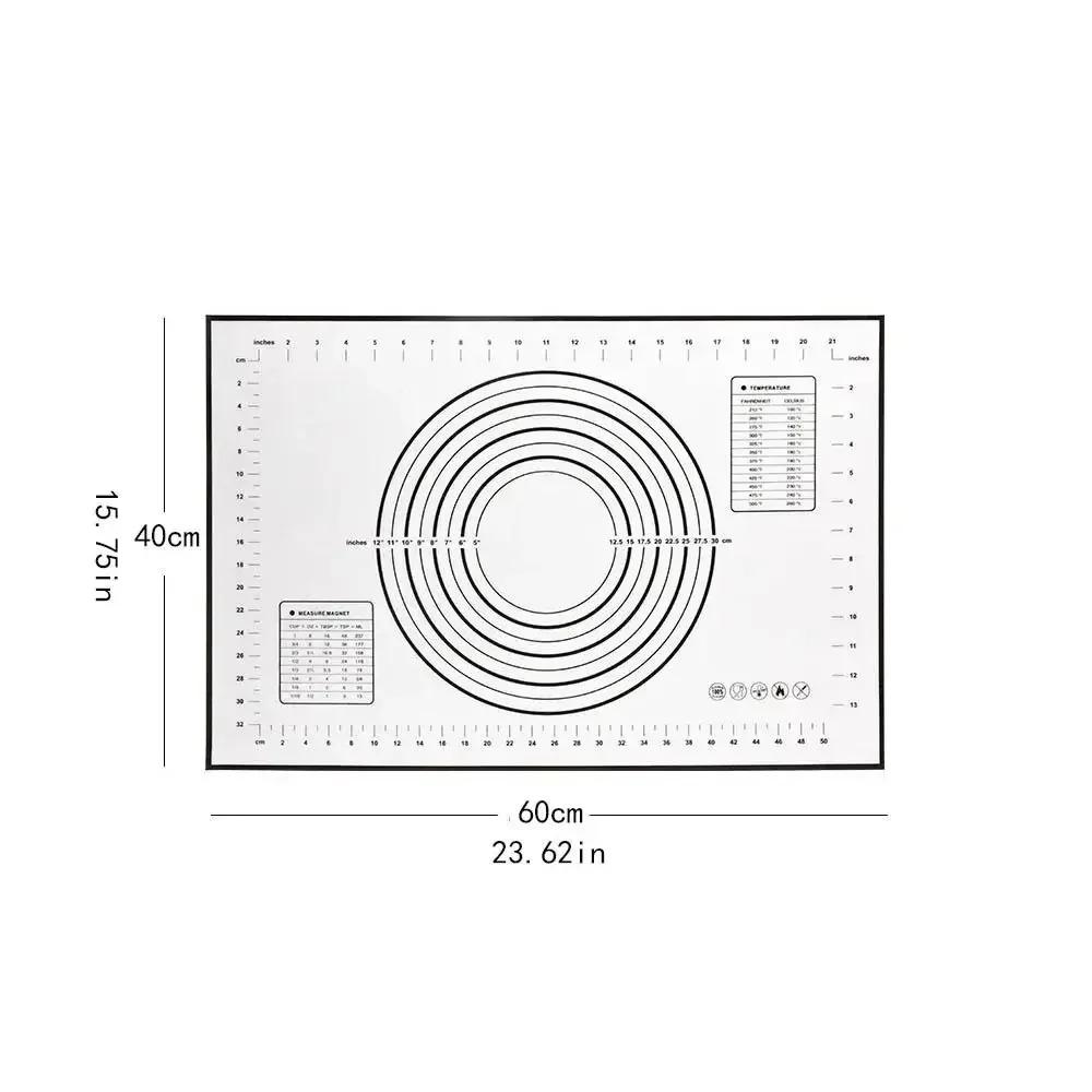Verstellbares Nudelholz aus Edelstahl Silikon Backmatte Antihaft Fondant Teig Ausrollmatte, Ofenauskleidung, Küchenutensil