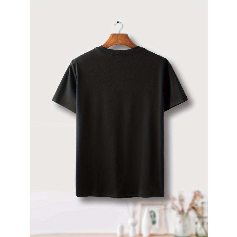 Deer Print Tee Shirt, Tees for Men, Casual Round Neck Short Sleeve T-Shirt for Summer