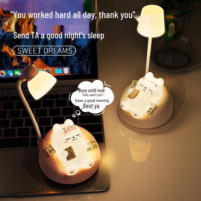 Cute Cat Night Light: Adjustable Soft Glow for Baby Feeding & Eye Protection