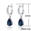 Blue Teardrop Stone Drop Earrings for Women Elegant Style