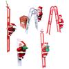 Climbing Ladder Santa Ornament With Music Battery Powered Climbing Up Down Moving Figure Christmas Decoration For Party Home Wall Tree
