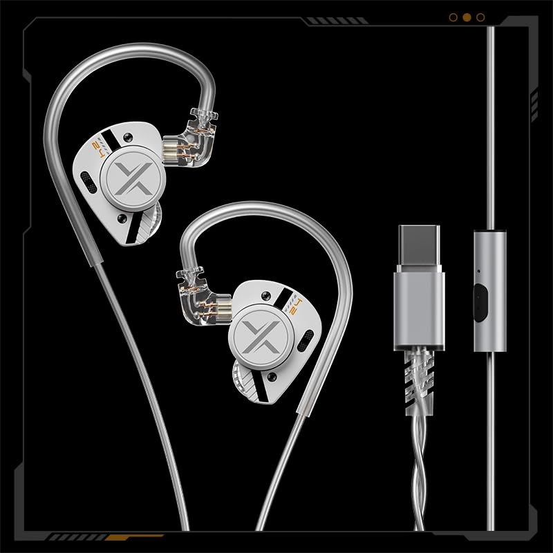 Fanmusic ooopusX Op.24 2DD+4BA Hybrid In-Ear Headphones Wired Monitor Earphones Type C Microphone