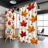 2 szt. Zasłony z nadrukiem liści klonu na jesień   tkanina poliestrowa   można prać w pralce   odpowiednie do dekoracji sypialni i salonu